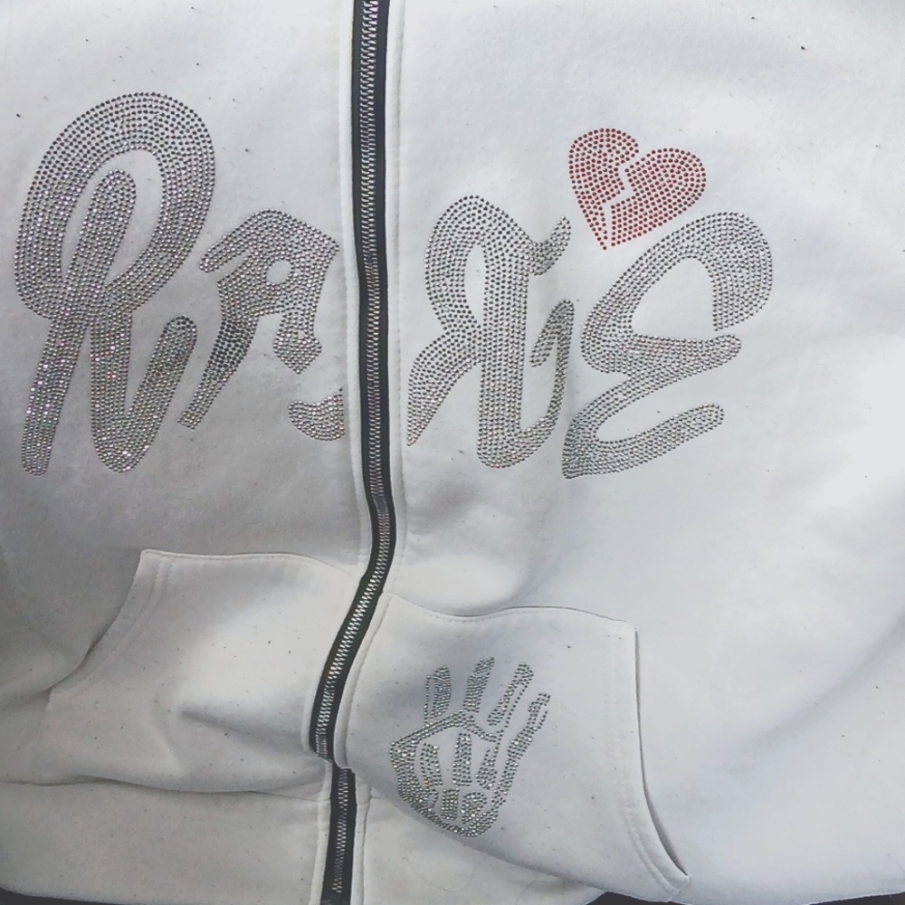 Graphic full zip-up hoodie